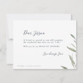 Zal je mijn eerbewijs zijn, minimaal groen? kaart (Achterkant)