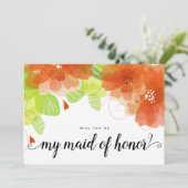 "Zal je mijn eerbewijs zijn" oranje bloemen kaart (Staand voorkant)