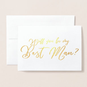 Zal je mijn getuige zijn chic calligrafie folie kaarten
