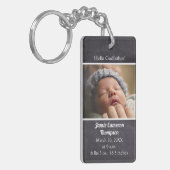 Zal je mijn Godfather geboortefoto zijn? Sleutelhanger (Voorkant Links)