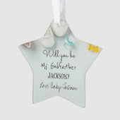 Zal je mijn godfather kerstster-schilnament worden ornament (voorkant)