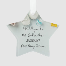 Zal je mijn godfather kerstster-schilnament worden ornament