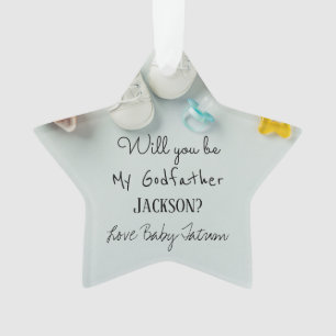 Zal je mijn godfather kerstster-schilnament worden ornament