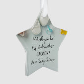 Zal je mijn godfather kerstster-schilnament worden ornament (voorkant)