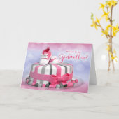 Zal je mijn Godmoeder Pink en Paarse Cake zijn? Kaart (Gele Bloem)