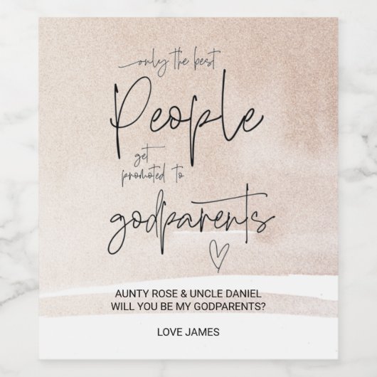 Zal je mijn godouders zijn die Baby aankondigen? Wijn Etiket (Enkel label)