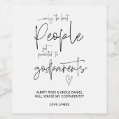 Zal je mijn godouders zijn die Baby aankondigen? Wijn Etiket (Enkel label)