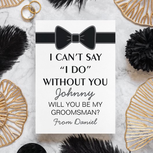 Zal je mijn Groomsman Black Bow Stropdas zijn? Kaart