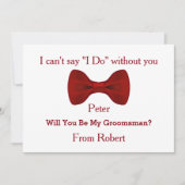 Zal je mijn Groomsman Black Chalk Board Red Bow zi Kaart (Voorkant)