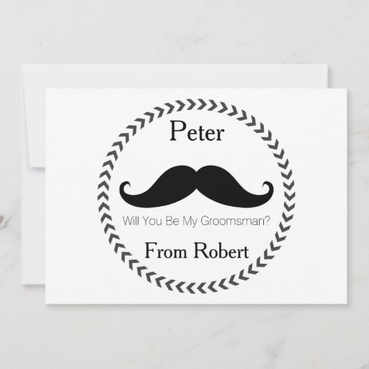 Zal je mijn Groomsman Black Mustache zijn? Kaart (Voorkant)