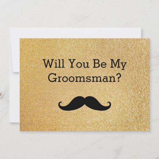Zal je mijn Groomsman Black Mustache zijn? Kaart (Voorkant)