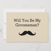 Zal je mijn Groomsman Black Mustache zijn? Kaart (Voorkant)
