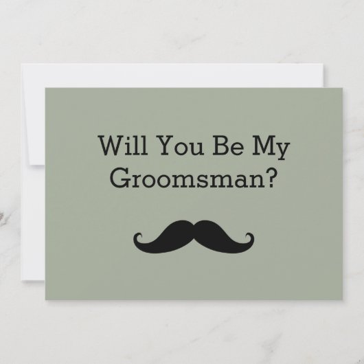 Zal je mijn Groomsman Black Mustache zijn? Kaart (Voorkant)