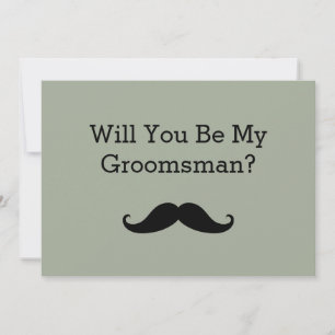 Zal je mijn Groomsman Black Mustache zijn? Kaart