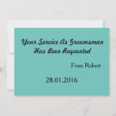 Zal je mijn Groomsman Black Mustache zijn? Kaart (Achterkant)