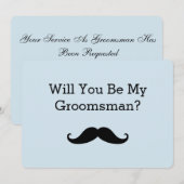 Zal je mijn Groomsman Black Mustache zijn? Kaart (Voorkant / Achterkant)