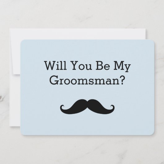 Zal je mijn Groomsman Black Mustache zijn? Kaart (Voorkant)