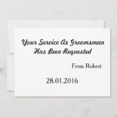 Zal je mijn Groomsman Black Mustache zijn? Kaart (Achterkant)