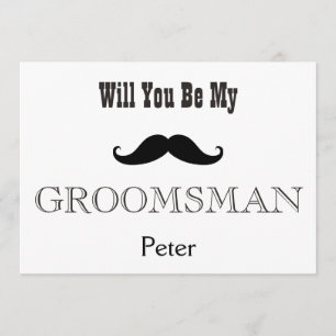 Zal je mijn Groomsman Black Mustache zijn? Kaart