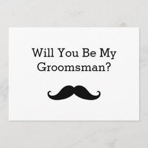 Zal je mijn Groomsman Black Mustache zijn? Kaart