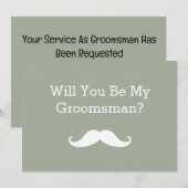 Zal je mijn Groomsman Black Mustache zijn? Kaart (Voorkant / Achterkant)