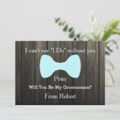 Zal je mijn Groomsman Bow Wooden zijn? Kaart (Staand voorkant)