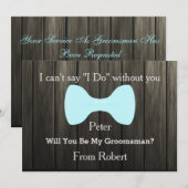 Zal je mijn Groomsman Bow Wooden zijn? Kaart (Voorkant / Achterkant)