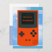 Zal je mijn Groomsman Handheld Elektronisch Game w Notitiekaartje (Voorkant / Achterkant)