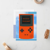 Zal je mijn Groomsman Handheld Elektronisch Game w Notitiekaartje (Voorkant / Achterkant in situ)