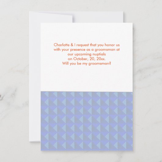 Zal je mijn Groomsman Handheld Elektronisch Game w Notitiekaartje (Achterkant)