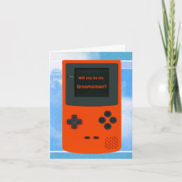 Zal je mijn Groomsman Handheld Elektronisch Game w Notitiekaartje