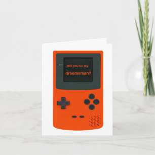 Zal je mijn Groomsman Handheld Elektronisch Game w Notitiekaartje