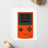 Zal je mijn Groomsman Handheld Elektronisch Game w Notitiekaartje (Voorkant / Achterkant in situ)