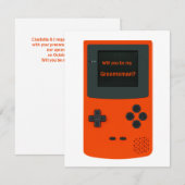 Zal je mijn Groomsman Handheld Elektronisch Game w Notitiekaartje (Voorkant / Achterkant)