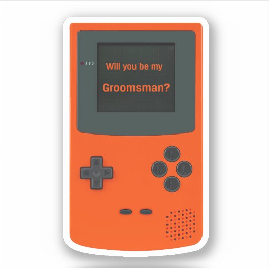 Zal je mijn Groomsman Handheld Elektronisch Game w Sticker (Voorkant)