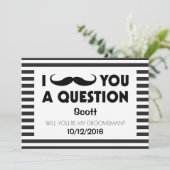 Zal je mijn Groomsman Mustache Black Stripes zijn? Kaart (Staand voorkant)