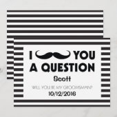 Zal je mijn Groomsman Mustache Black Stripes zijn? Kaart (Voorkant / Achterkant)