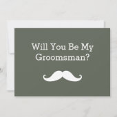 Zal je mijn Groomsman White Mustache uitnodiging z (Voorkant)