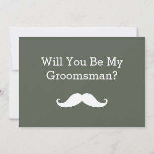 Zal je mijn Groomsman White Mustache uitnodiging z