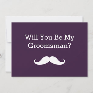 Zal je mijn Groomsman White Mustache uitnodiging z