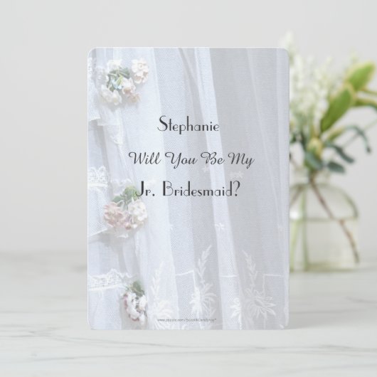 Zal je mijn Jr. Bridesmaid zijn,  kant uitnodigen? Kaart (Staand voorkant)