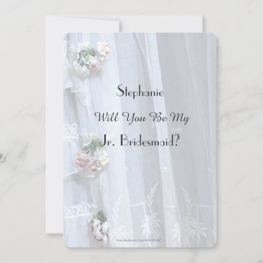 Zal je mijn Jr. Bridesmaid zijn, kant uitnodigen? Kaart (Voorkant)