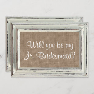 Zal je mijn Jr. Bridesmaid zijn - Rustisch wit Lij Kaart