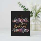 Zal je mijn Junior Bridesmaid Burgundy Marsala zij Uitnodiging Briefkaart (Staand voorkant)