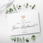 Zal je mijn Junior Bridesmaid roze hart zijn? Briefkaart
