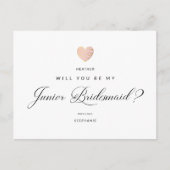 Zal je mijn Junior Bridesmaid roze hart zijn? Briefkaart (Voorkant)