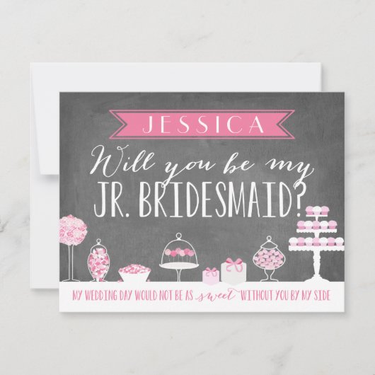 Zal je mijn junior Bridesmaid zijn? | Bridesmaid Kaart (Voorkant)