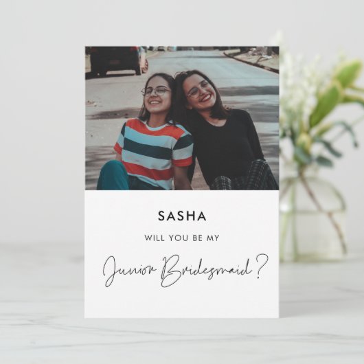 Zal je mijn Junior bruidfotokaart zijn? Kaart (Staand voorkant)
