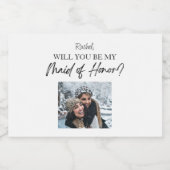 Zal je mijn Maid of Honor voorstel aangepaste foto Sparkling Wijnetiket (Enkel label)