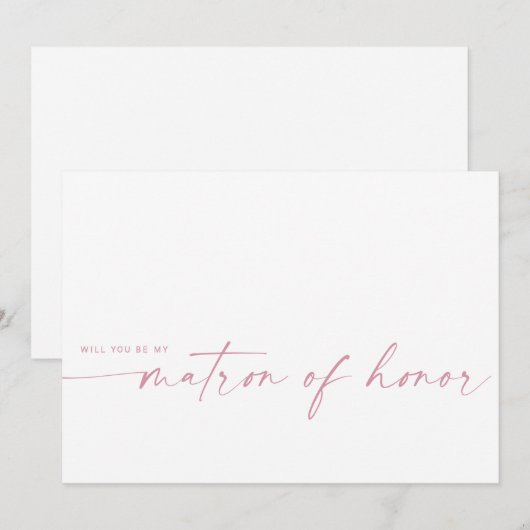 Zal je mijn matron zijn? | Blush roze (Voorkant / Achterkant)